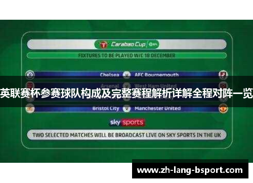 英联赛杯参赛球队构成及完整赛程解析详解全程对阵一览